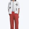 Camisas con estampados de corte recto y manga corta – Rayas blancas y negras Camisas con estampados de corte recto y manga corta – Rayas blancas y negras