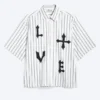 Camisas con estampados de corte recto y manga corta – Rayas blancas y negras Camisas con estampados de corte recto y manga corta – Rayas blancas y negras