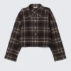 Camisas cortas de franela a cuadros – Marrón a cuadros Camisas cortas de franela a cuadros – Marrón a cuadros