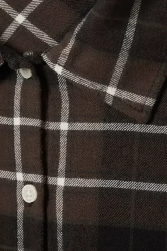 Camisas cortas de franela a cuadros – Marrón a cuadros