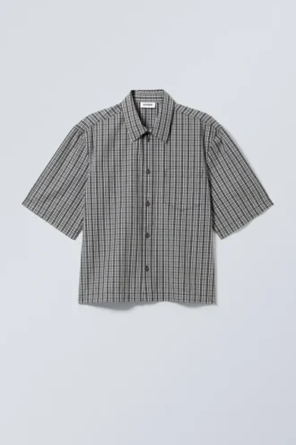 Camisas cortas de pantalones cortos – Cuadros blancos y negros