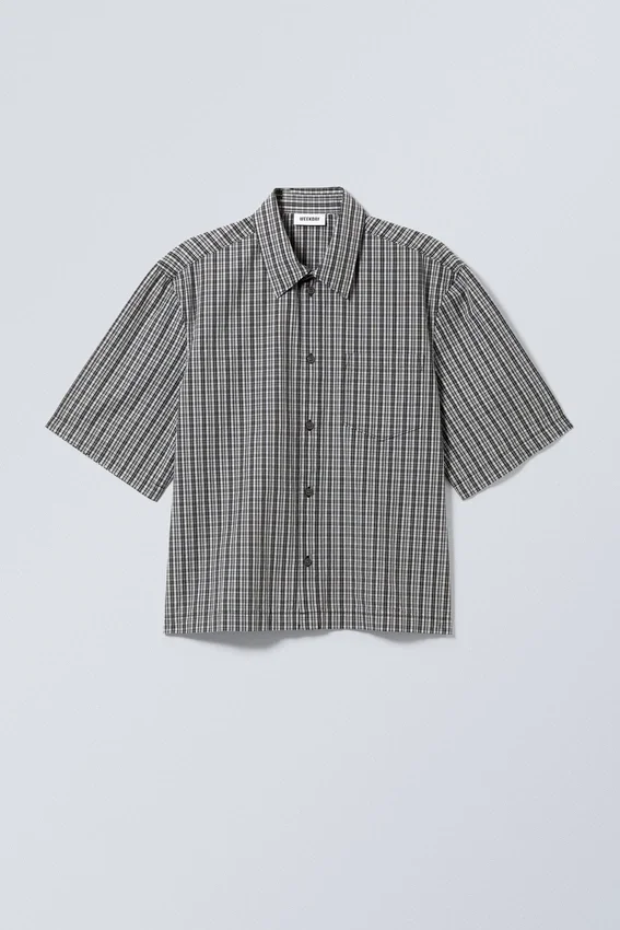 Camisas cortas de pantalones cortos – Cuadros blancos y negros Camisas cortas de pantalones cortos – Cuadros blancos y negros