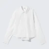 Camisas cortas de popelín de algodón – Blanco