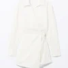 Camisas cruzadas de manga larga – Blanco Camisas cruzadas de manga larga – Blanco
