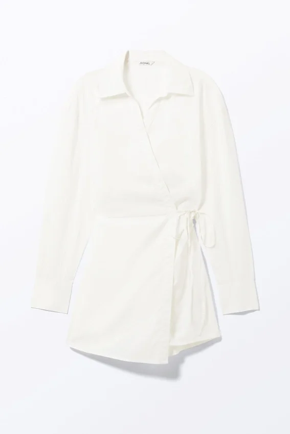 Camisas cruzadas de manga larga – Blanco Camisas cruzadas de manga larga – Blanco
