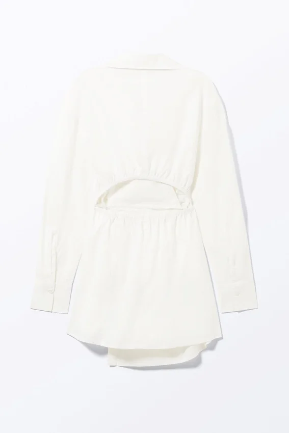 Camisas cruzadas de manga larga – Blanco Camisas cruzadas de manga larga – Blanco