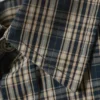 Camisas de algodón de corte recto y manga corta – Beige – Cuadros azul marino Camisas de algodón de corte recto y manga corta – Beige – Cuadros azul marino