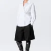 Camisas de algodón de manga larga con botones cruzados – Blanca Camisas de algodón de manga larga con botones cruzados – Blanca