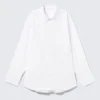 Camisas de algodón de manga larga con botones cruzados – Blanca Camisas de algodón de manga larga con botones cruzados – Blanca