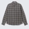 Camisas de franela a cuadros lavadas con botones – Gris lavado a cuadros Camisas de franela a cuadros lavadas con botones – Gris lavado a cuadros
