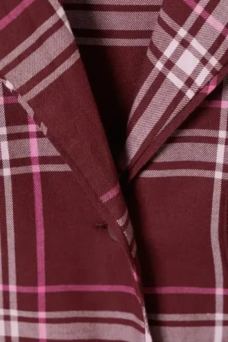 Camisas de franela suaves de manga larga – Cuadros rojo oscuro