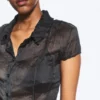 Camisas de manga corta con efecto arrugado – Gris oscuro Camisas de manga corta con efecto arrugado – Gris oscuro