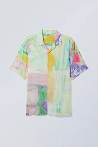Camisas de manga corta de estilo resort y corte holgado – Estampado floral