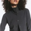 Camisas de manga larga con botones – Gris oscuro jaspeado Camisas de manga larga con botones – Gris oscuro jaspeado