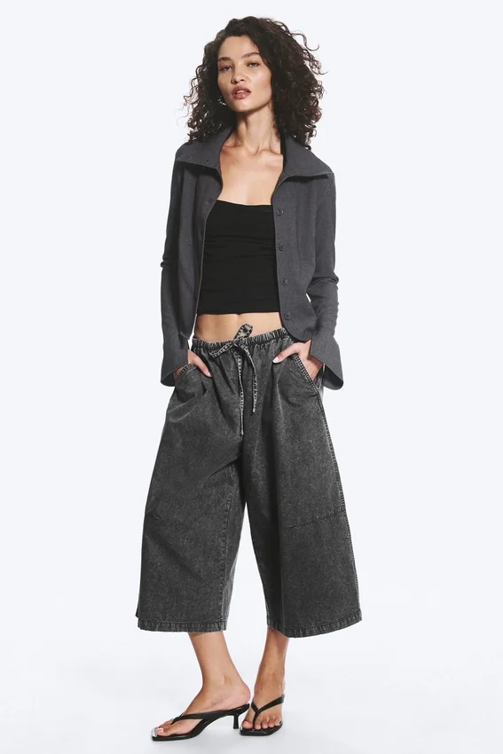 Camisas de manga larga con botones – Gris oscuro jaspeado Camisas de manga larga con botones – Gris oscuro jaspeado