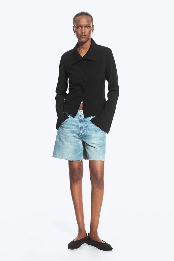 Camisas de manga larga con botones – Negro Camisas de manga larga con botones – Negro