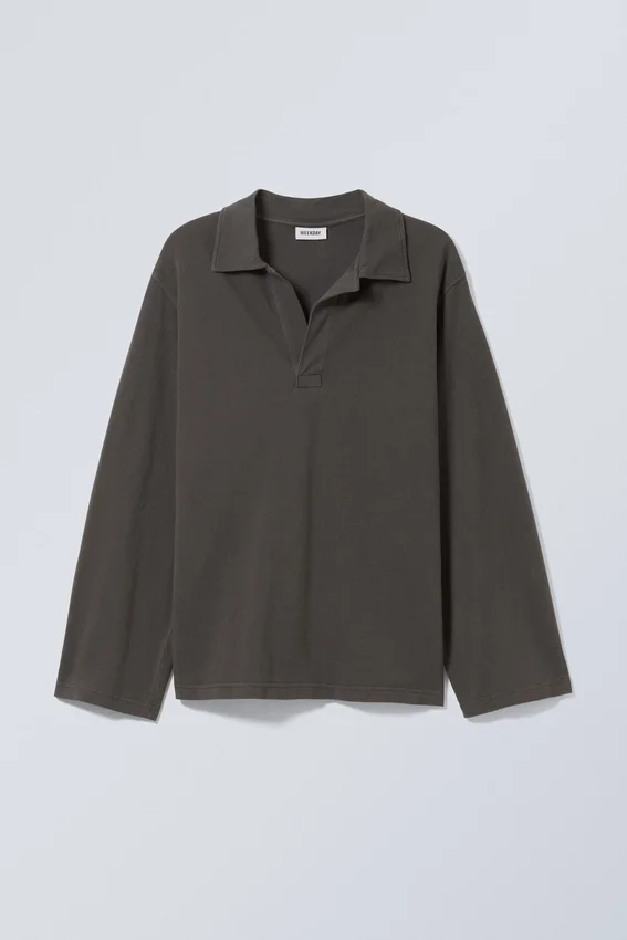 Camisas de manga larga oversize – Gris oscuro Camisas de manga larga oversize – Gris oscuro