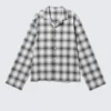 Camisas de pijama de franela holgadas – Cuadros blancos