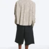 Camisas de popelín de algodón de corte recto y manga larga – Cuadros beige