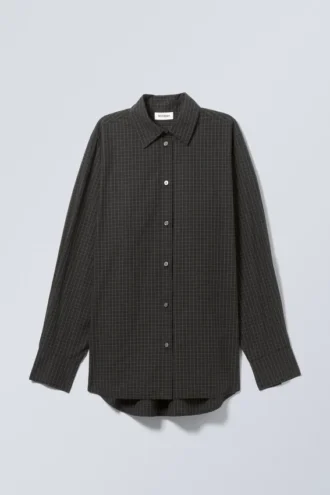 Camisas de popelín de corte regular – Negro oscuro