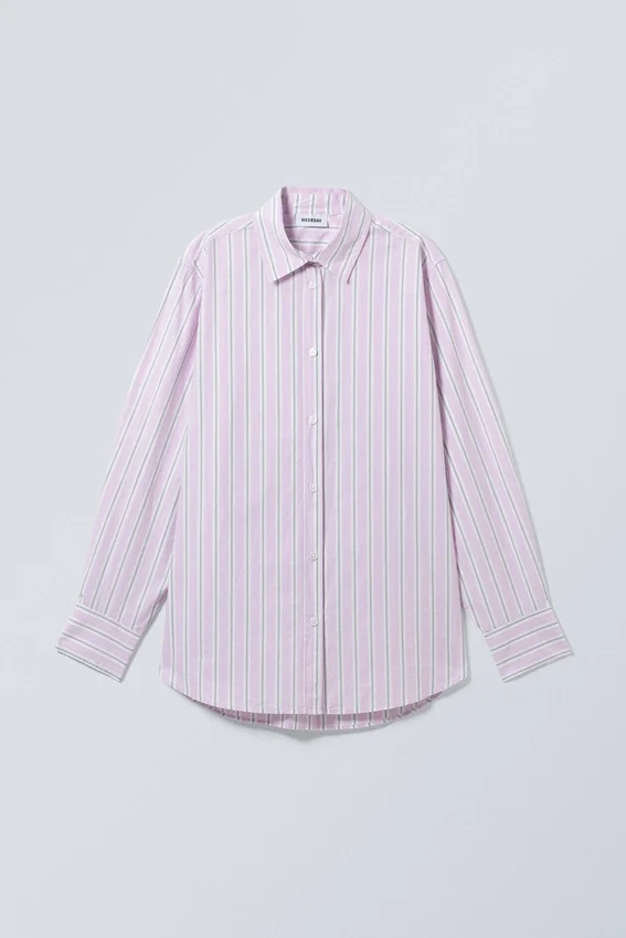 Camisas de popelín de corte regular – Rayas moradas pastel Camisas de popelín de corte regular – Rayas moradas pastel