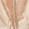 Camisas de popelín fruncidas con cuello en V – Beige