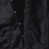 Camisas de popelín fruncidas con cuello en V – Negro