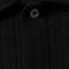 Camisas de punto de manga corta con botones – Negro Camisas de punto de manga corta con botones – Negro