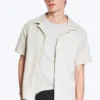 Camisas de resort de manga corta con textura – Gris claro Camisas de resort de manga corta con textura – Gris claro
