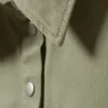 Camisas de sarga de algodón con mangas casquillo – Verde caqui Camisas de sarga de algodón con mangas casquillo – Verde caqui