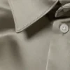 Camisas de satén brillantes de manga corta – Verde claro apagado Camisas de satén brillantes de manga corta – Verde claro apagado