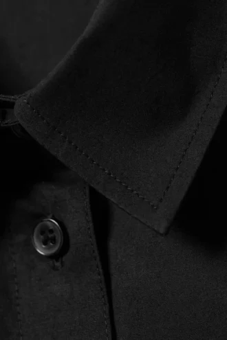 Camisas entalladas de algodón de manga larga – Negro