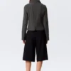 Camisas entalladas de manga larga con cremallera – Gris oscuro