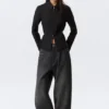Camisas entalladas de manga larga con cremallera – Negro Camisas entalladas de manga larga con cremallera – Negro