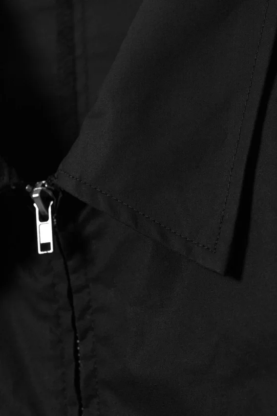 Camisas entalladas de manga larga con cremallera – Negro Camisas entalladas de manga larga con cremallera – Negro
