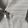 Camisas entalladas de manga larga con cremallera – Rayas gris claro Camisas entalladas de manga larga con cremallera – Rayas gris claro