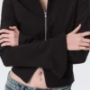 Camisas entalladas de manga larga con cremallera – Rayas negras Camisas entalladas de manga larga con cremallera – Rayas negras