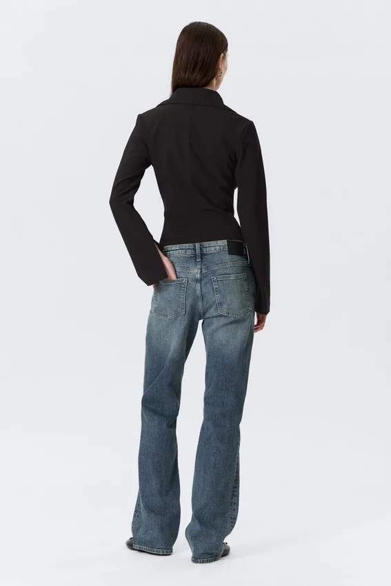 Camisas entalladas de manga larga con cremallera – Rayas negras Camisas entalladas de manga larga con cremallera – Rayas negras