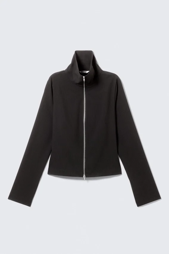 Camisas entalladas de manga larga con cremallera – Rayas negras Camisas entalladas de manga larga con cremallera – Rayas negras