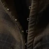 Camisas entalladas de manga larga de satén – A cuadros marrón oscuro