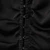 Camisas entalladas de manga larga de satén – Negro