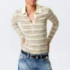 Camisas entalladas de manga larga – Rayas multicolores amarillas Camisas entalladas de manga larga – Rayas multicolores amarillas