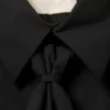 Camisas entalladas de popelín con detalle de corbata – Negro