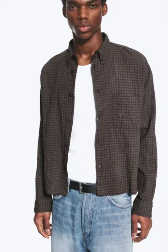 Camisas estructuradas de corte cuadrado – A cuadros marrón oscuro
