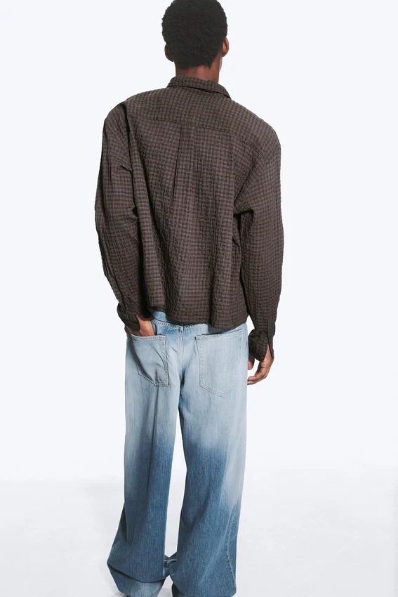 Camisas estructuradas de corte cuadrado – A cuadros marrón oscuro Camisas estructuradas de corte cuadrado – A cuadros marrón oscuro