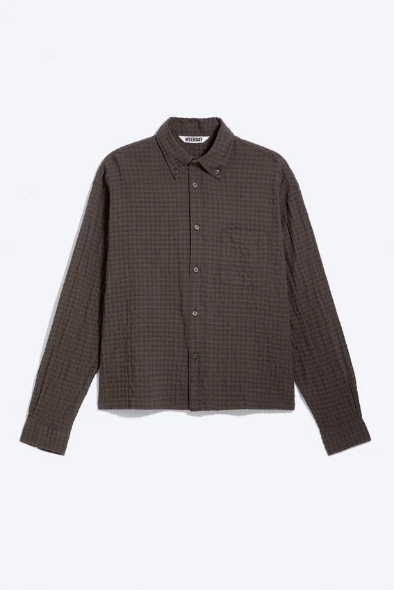 Camisas estructuradas de corte cuadrado – A cuadros marrón oscuro Camisas estructuradas de corte cuadrado – A cuadros marrón oscuro