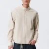 Camisas holgadas a rayas con botones – Beige a rayas Camisas holgadas a rayas con botones – Beige a rayas