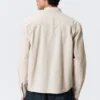 Camisas holgadas a rayas con botones – Beige a rayas Camisas holgadas a rayas con botones – Beige a rayas