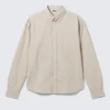 Camisas holgadas a rayas con botones – Beige a rayas Camisas holgadas a rayas con botones – Beige a rayas