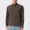 Camisas holgadas a rayas con botones – Marrón a rayas Camisas holgadas a rayas con botones – Marrón a rayas
